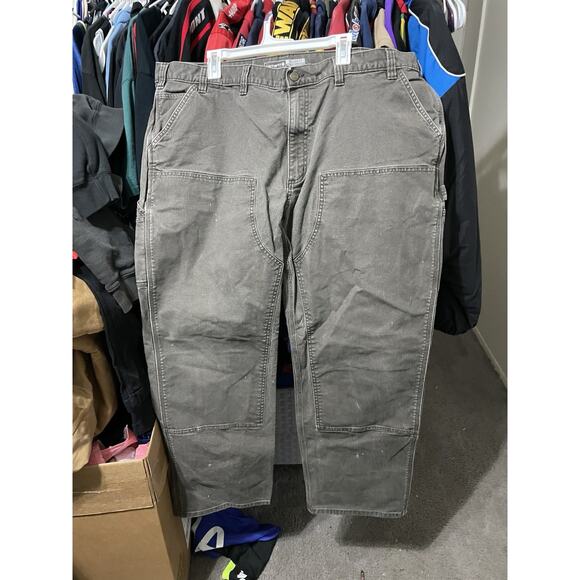 Size 48x32- Carhartt Double Knee Fit Carpenter Pants Gray